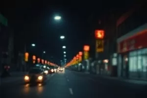 晚风信箱封面：黄昏街口的绿色邮筒与信纸